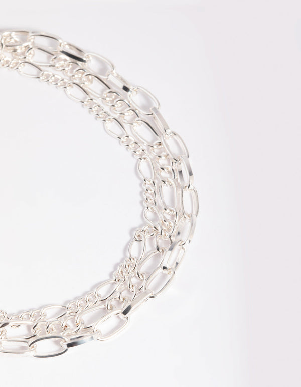 Silver Triple Chain Anklet