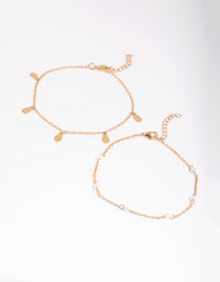 Gold Pearl & Pear Anklet - link has visual effect only