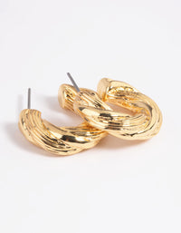 Gold Plated Chunky Swirl Hoop Earrings - link has visual effect only