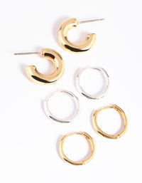 Gold & Silver Plated Hoop Earring Pack - link has visual effect only