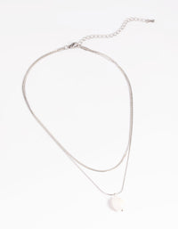 Surgical Steel Snake Chain & Freshwater Pearl Necklace - link has visual effect only