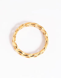 Gold Plated Stainless Steel Chain Ring - link has visual effect only