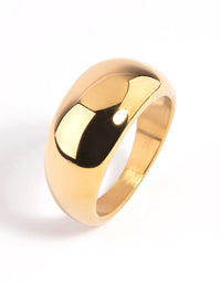 Gold Plated Stainless Steel Dome Ring - link has visual effect only