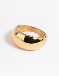 Gold Plated Stainless Steel Dome Ring - link has visual effect only