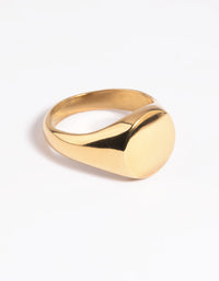 Gold Plated Stainless Steel Signet Ring - link has visual effect only