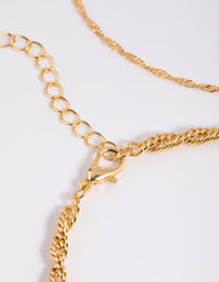 Gold Plated Twisted Chain Anklet Pack - link has visual effect only