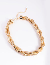 Gold Textured Twist Chain Necklace - link has visual effect only