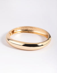 Gold Rounded Hinge Cuff Bracelet - link has visual effect only