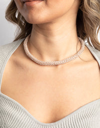 Rose Gold Diamante Tube Necklace - link has visual effect only
