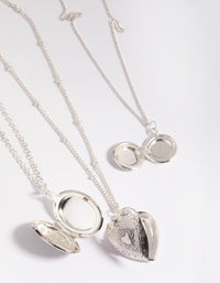Antique Silver Mixed Locket Layered Necklace - link has visual effect only