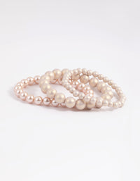 Gold Pearl & Bread Stretch Bracelet Pack - link has visual effect only
