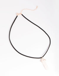 Rose Quartz Shard Cord Necklace - link has visual effect only