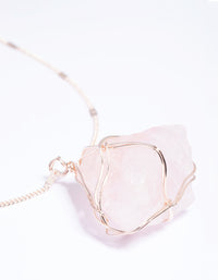Rose Quartz Statement Necklace - link has visual effect only