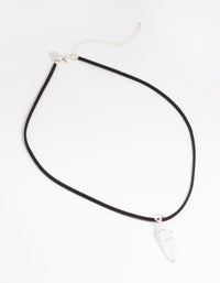 Clear Quartz Shard Cord Necklace - link has visual effect only