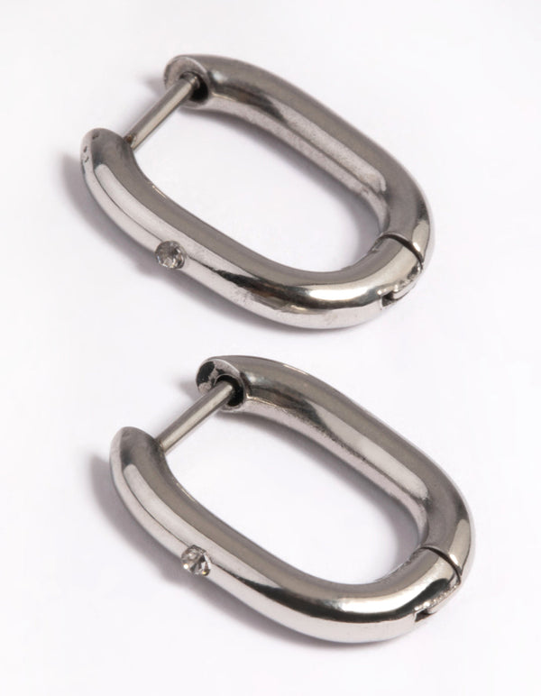 Surgical Steel Rectangular Hoop Earrings