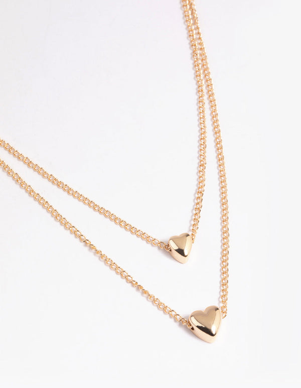 Gold Heart Layered Necklace