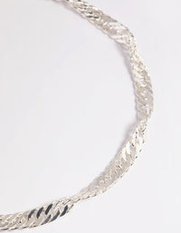 Silver Twisted Chain Anklet - link has visual effect only