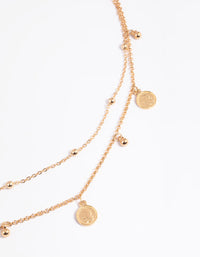 Gold Coin Layered Waist Chain - link has visual effect only
