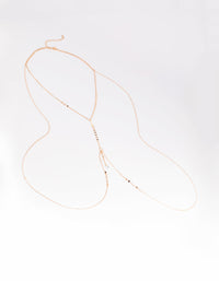 Gold Cubic Zirconia Body Chain - link has visual effect only