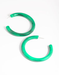 Green Marble Hoop Earrings - link has visual effect only