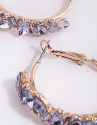 Lilac Diamante Hoop Earrings - link has visual effect only