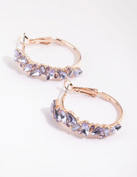 Lilac Diamante Hoop Earrings - link has visual effect only