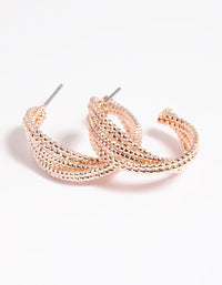 Rose Gold Criss Cross Hoop Earrings - link has visual effect only