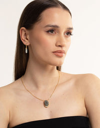 Gold Plated Labradorite Necklace - link has visual effect only