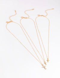 Gold Small & Medium Cross Necklace Pack - link has visual effect only