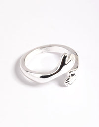 Silver Plated Hugging Hands Ring - link has visual effect only
