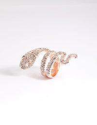 Rose Gold Diamante Snake Ring - link has visual effect only