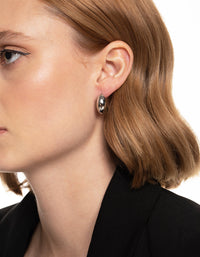 Surgical Steel Chubby Half Hoop Earrings - link has visual effect only