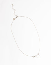 Rhodium Heart & Infinity Diamante Necklace - link has visual effect only