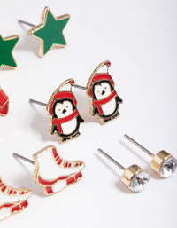 Kids Ice Skating Stud Earrings 6-Pack - link has visual effect only