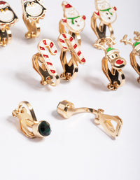 Kids Penguin Clip On Earrings 5-Pack - link has visual effect only