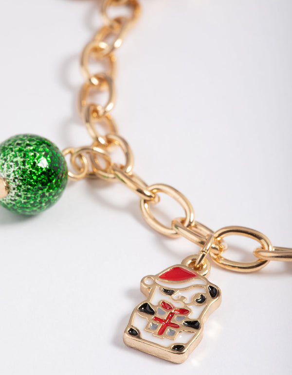 Kids Gold Sloth & Penguin Charm Bracelet