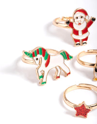 Kids Gold Santa Hands 6-Pack Rings - link has visual effect only