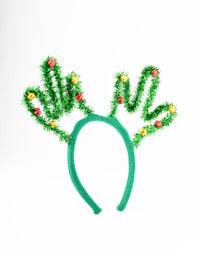 Kids Fabric Tinsel & Bell Antler Headband - link has visual effect only
