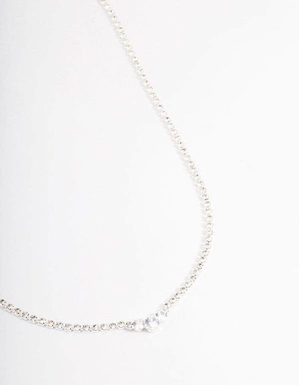 Silver Cupchain Diamante Necklace - Lovisa