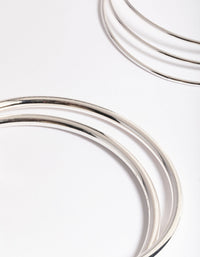 Silver Round Mix Bangle 5-Pack - link has visual effect only