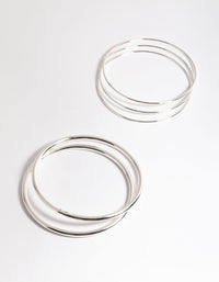 Silver Round Mix Bangle 5-Pack - link has visual effect only