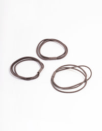 Brown Fabric Hair Tie Pack - link has visual effect only