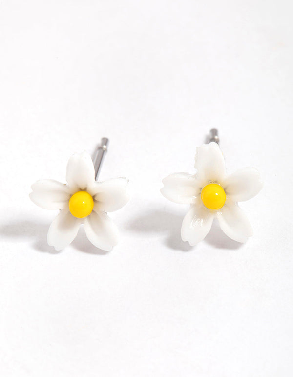 Yellow Mini Daisy Stud Earrings