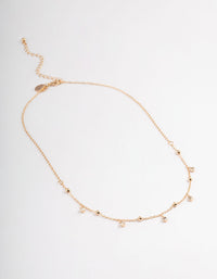 Gold Diamante Droplet Station Necklace - link has visual effect only