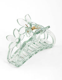 Plastic Mint Flower Claw Clip 9cm - link has visual effect only
