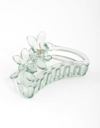 Plastic Mint Flower Claw Clip 9cm - link has visual effect only
