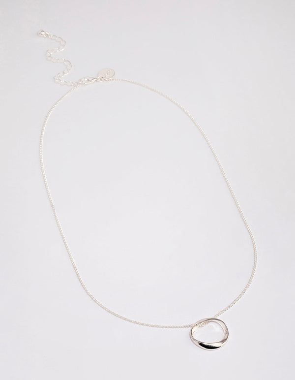 Silver Twisted Circle Necklace - Lovisa