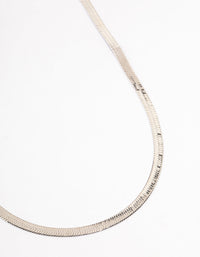 Rhodium Classic Snake Chain Necklace - link has visual effect only