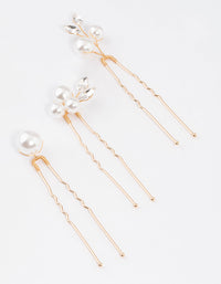 Gold Pearl Hair Pin Pack - link has visual effect only