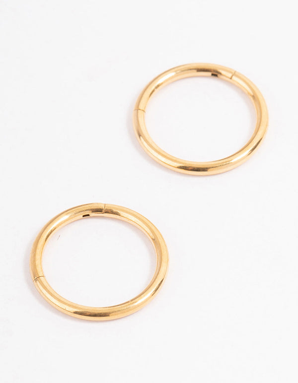 Gold Plated Surgical Steel Sleeper Earrings 10mm